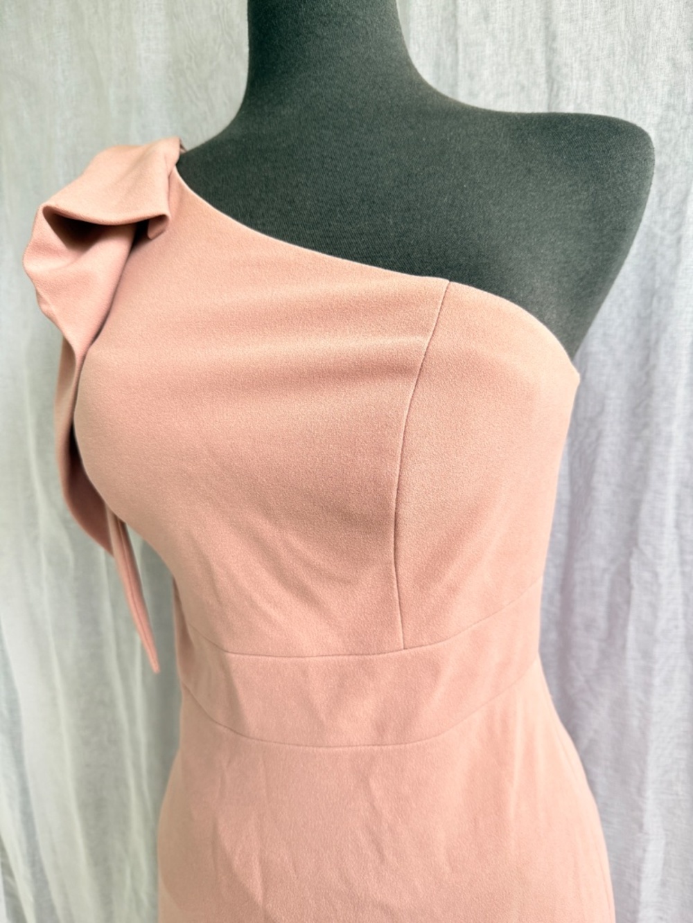 Azazie Rinna Dusty Rose Mermaid Gown | C | One Shoulder Formal Dress | Bridesmai - Picture 4 of 7